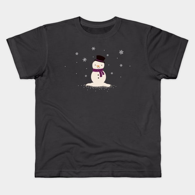 Winter Holiday Snowman Kids T-Shirt by 513KellySt